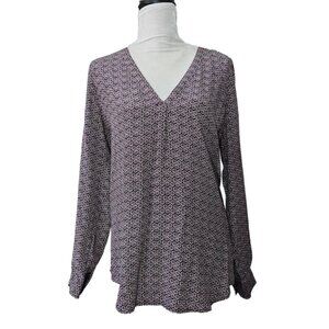 Joie Purple, Black & White Moroccan Tile 'Daryn' Print 100% Silk Oversized Tunic